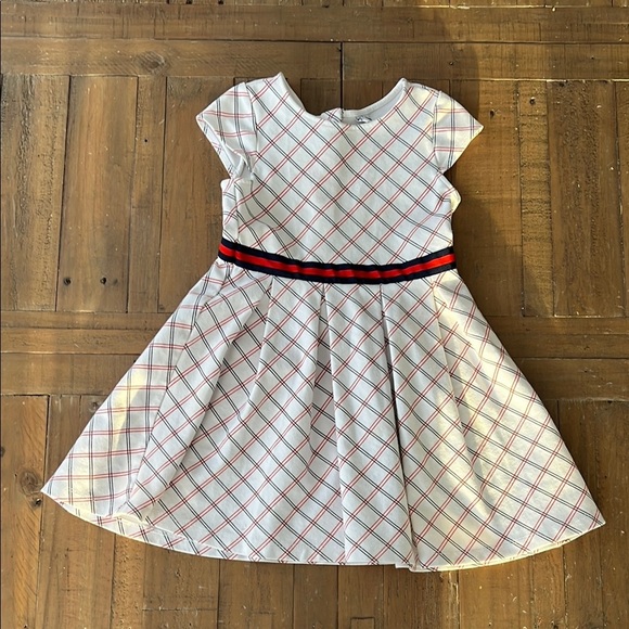 Janie and jack red and navy plaid twirl dress - Picture 1 of 8